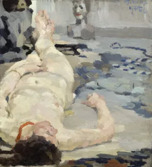 Liegender Akt Oil painting by Max Feldbauer