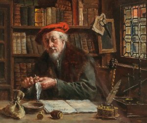 Der Pfandleiher by Max Gaisser Oil Painting