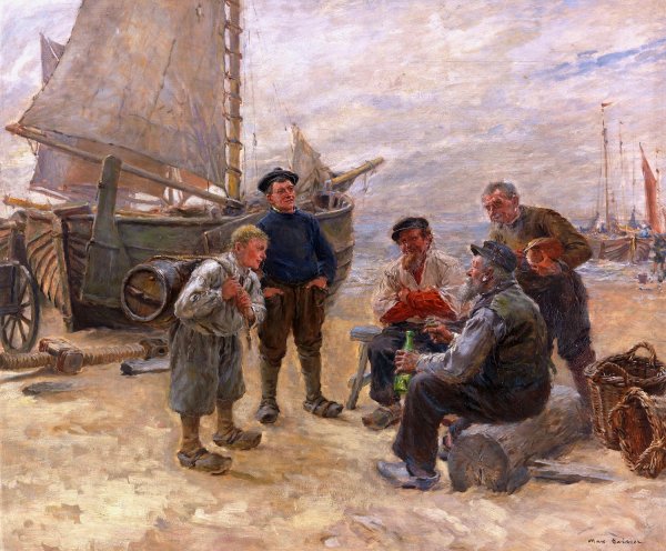 Main Product Photo of Fischer am Strande  Painting by Max Gaisser
