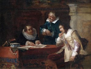 Ratsherren im historischen Interieur by Max Gaisser Oil Painting