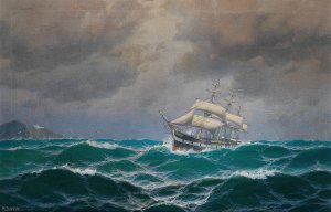 Dreimaster auf hoher See by Max Jensen Oil Painting