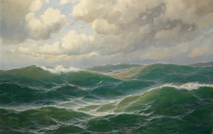 Mowen uber Meereswogen by Max Jensen Oil Painting