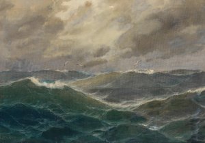 Sturmische See by Max Jensen Oil Painting