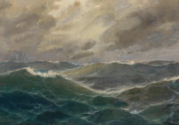 Sturmische See by Max Jensen - Hand-Painted Oil Painting Reproduction