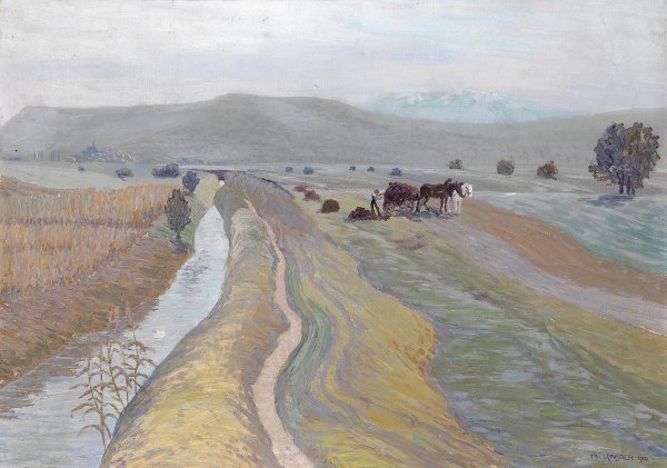 Main Product Photo of Auf dem Feld  Painting by Max Kahrer
