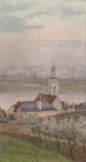 Kahlenberger DOrfl by Max Kahrer Oil Painting