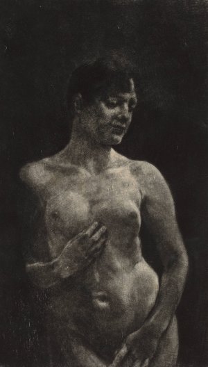 A Standing Nude by Max Klinger Oil Painting