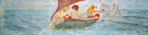 Main Product Photo of Nereiden in grosser muschel  Painting by Max Klinger