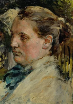 Weiblicher Studienkopf by Max Klinger Oil Painting