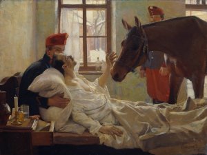 Ein lieber Besuch Ein letzter Besuch by Max Kurzweil Oil Painting