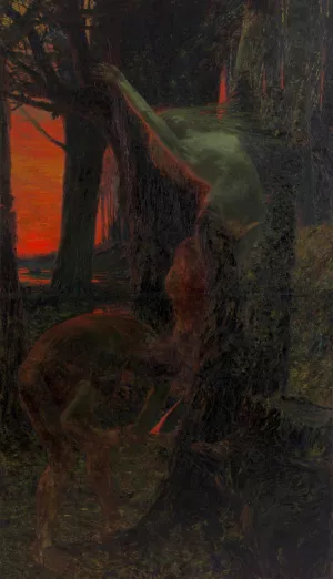 Tod der Dryade by Max Kurzweil Oil Painting