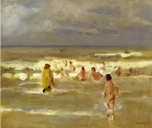 Bathing Boys by Max Liebermann Oil Painting