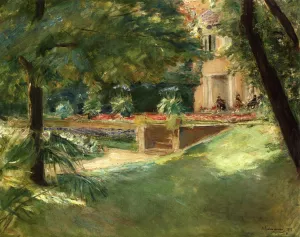 Blick auf die Blumenterasse im Wannseegarten Nach Sudwesten by Max Liebermann Oil Painting