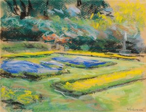Blumenterrasse im Wannseegarten nach Nordwesten Oil painting by Max Liebermann