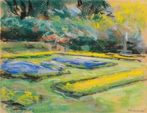 Blumenterrasse im Wannseegarten nach Nordwesten by Max Liebermann Oil Painting