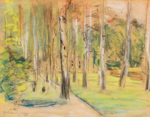 Die Birkenallee in Wannsee nach Nordwesten by Max Liebermann Oil Painting