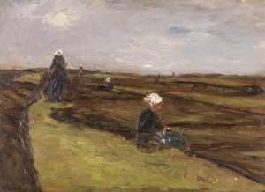 Die Netzflickerinnen Oil painting by Max Liebermann