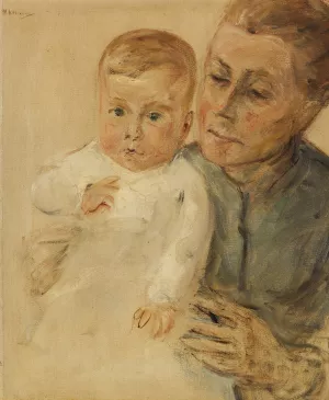 Enkelin Maria auf dem Arm der Kinderfrau by Max Liebermann Oil Painting