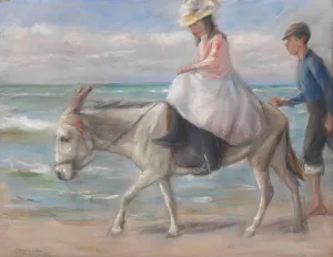 Kind, auf einem Esel reitend by Max Liebermann Oil Painting