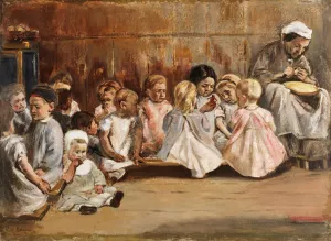 Kleinkinderschule by Max Liebermann Oil Painting