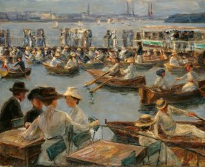 On the Alster in Hamburg by Max Liebermann Oil Painting