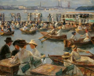 On the Alster in Hamburg by Max Liebermann Oil Painting