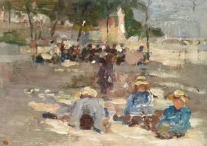 Picnic in the Park by Max Liebermann Oil Painting