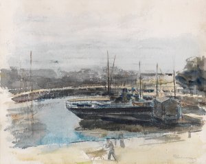 Quai in Hamburg by Max Liebermann Oil Painting