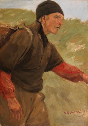 Schreitender Bauer by Max Liebermann Oil Painting