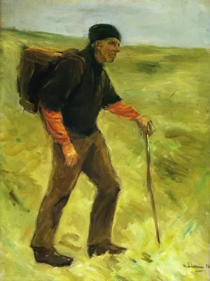 Schreitender Bauer by Max Liebermann - Oil Painting Reproduction