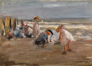 Spielende Kinder am Strand by Max Liebermann Oil Painting
