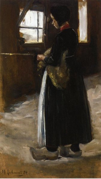 Spinner by Max Liebermann - Hand-Painted Oil Painting Reproduction
