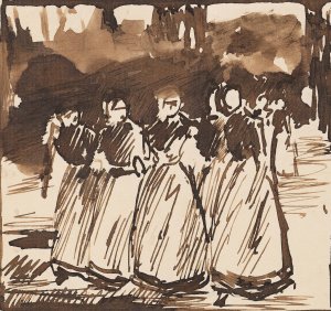 Studie zu Sonntagnachmittag in Laren by Max Liebermann Oil Painting