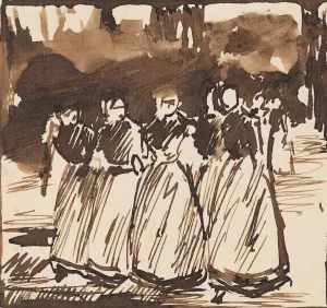 Studie zu Sonntagnachmittag in Laren by Max Liebermann Oil Painting
