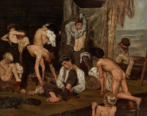 Swimmers by Max Liebermann Oil Painting