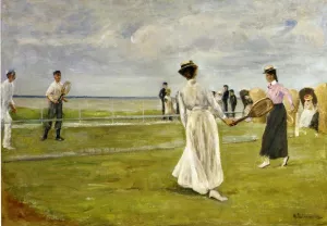 Tennis Game by the Sea painting by Max Liebermann