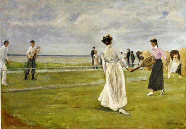 Main Product Photo of Tennis Game by the Sea Painting by Max Liebermann
