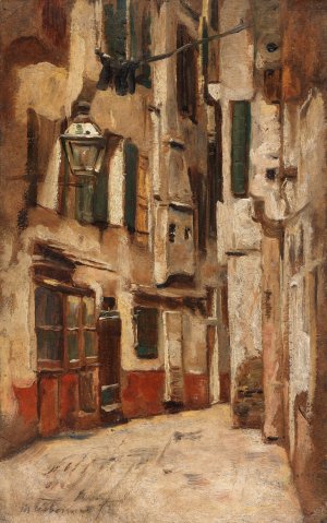 Venezianische Gasse nach rechts by Max Liebermann Oil Painting