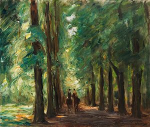 Zwei Reiter in der Allee bei Sakrow by Max Liebermann Oil Painting