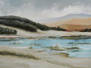 Along The Lake Side Trail Oil painting by Max Maxx