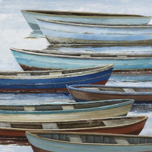 Anchored Boats by Max Maxx Oil Painting