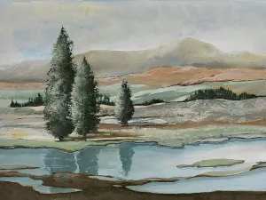 Trees Across The River Oil Painting by Max Maxx - Bestsellers