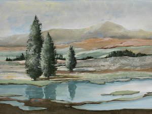 Trees Across The River by Max Maxx Oil Painting