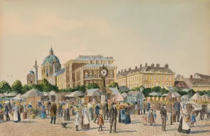 Alter Naschmarkt und Karlskirche Oil painting by Max Neubauer