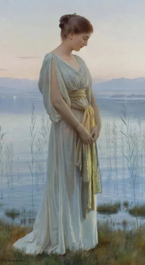 Evening By The Lake Oil painting by Max Nonnenbruch