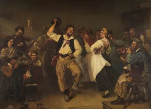 Fisherman's dance by Max Rentel Oil Painting