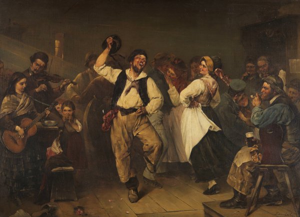 Fisherman's dance  by Max Rentel - Hand-Painted Oil Painting Reproduction