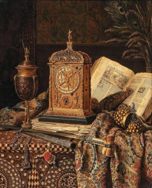 Still Life with Antiques by Max Schodl Oil Painting