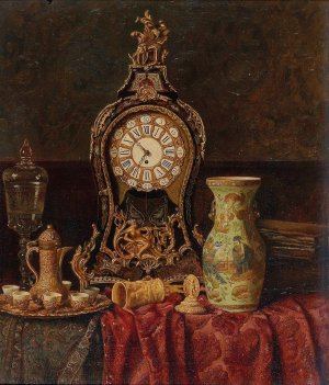 Still Life With Antiques by Max Schodl Oil Painting