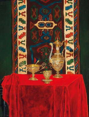 Still Life With Decorative Objects by Max Schodl Oil Painting